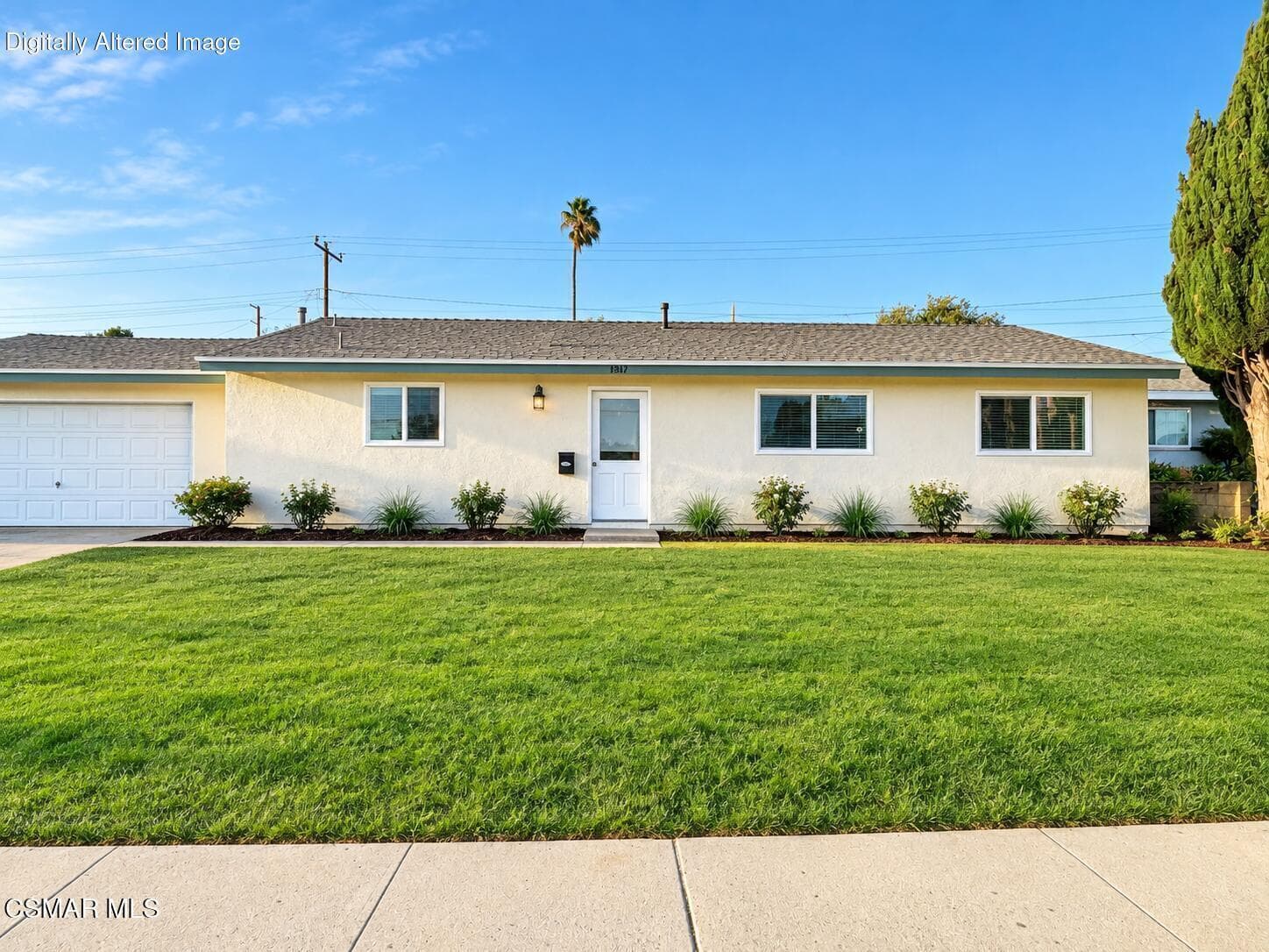 virtual landscaping, some grass transforms this home by 100xs